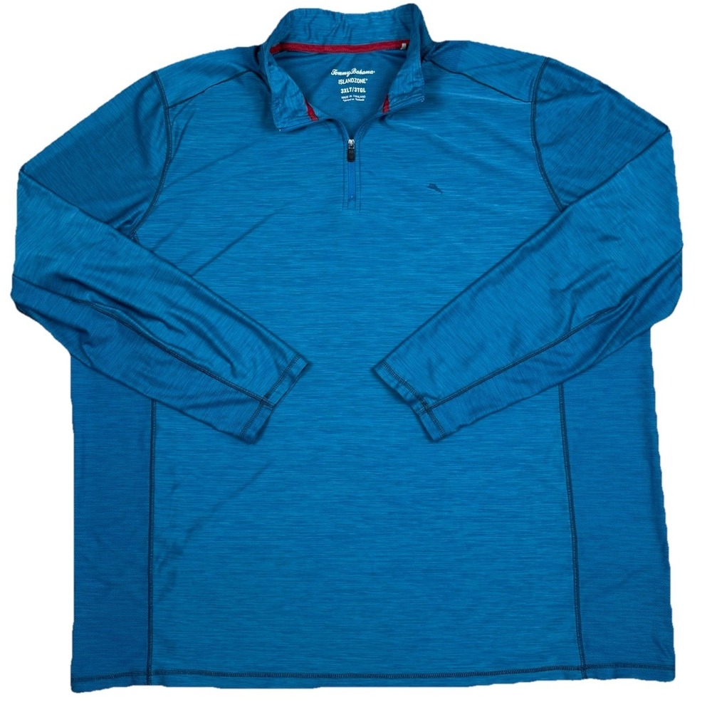 Tommy Bahama 1/4 Zip Pullover Mens 3XLT Blue Performance IslandZone Golf
